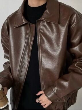 Wilsons Leather Dark Brown Leather Bomber Jacket